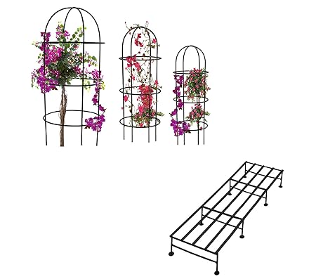 Green Touch Obelisk Trellis for Plant Support and Plant Stand - Set of 3 Plant Stand Stem Suppport with Planter Stand/Pot Stand - 24 inches