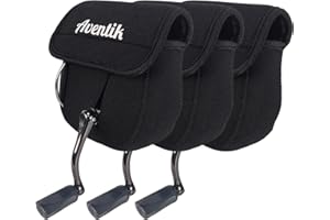 Aventik Fishing Spinning Reel Cover Pouch, Fishing Reel Protective Case, Compatible with 3000-7000 Series Spinning Reels Storage, 3 Sizes Choices (3 PACK, L(over 7000))