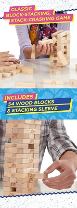 Hasbro Gaming Jenga Family Board Game Classic Wood Block Stacking Game 1+ view 5