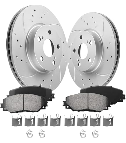 thumbnail image 2 of FACTORY SEAL***A-Premium 12.99 In(330mm) Front Drilled And Slotted Disc Brake Rotors Ceramic 2 of 12