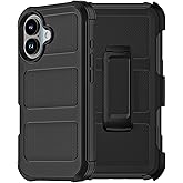 Zuianrll for iPhone 17 Case with Clip, Holster with Kickstand,for Heavy Duty iphone17 Phone Case Rugged 2 Layers of Sturdy,Anti-Drop for iphone17 Phone Case Protective (Black)