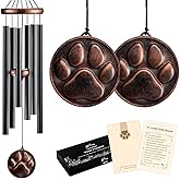 Gabzart Dog Memorial Gifts for Loss of Dog, 32" Pet Memorial Vintage Wind Chimes with Embossed DogPaw Pendant, Pet Passing Away Sympathy Remembrance Gift