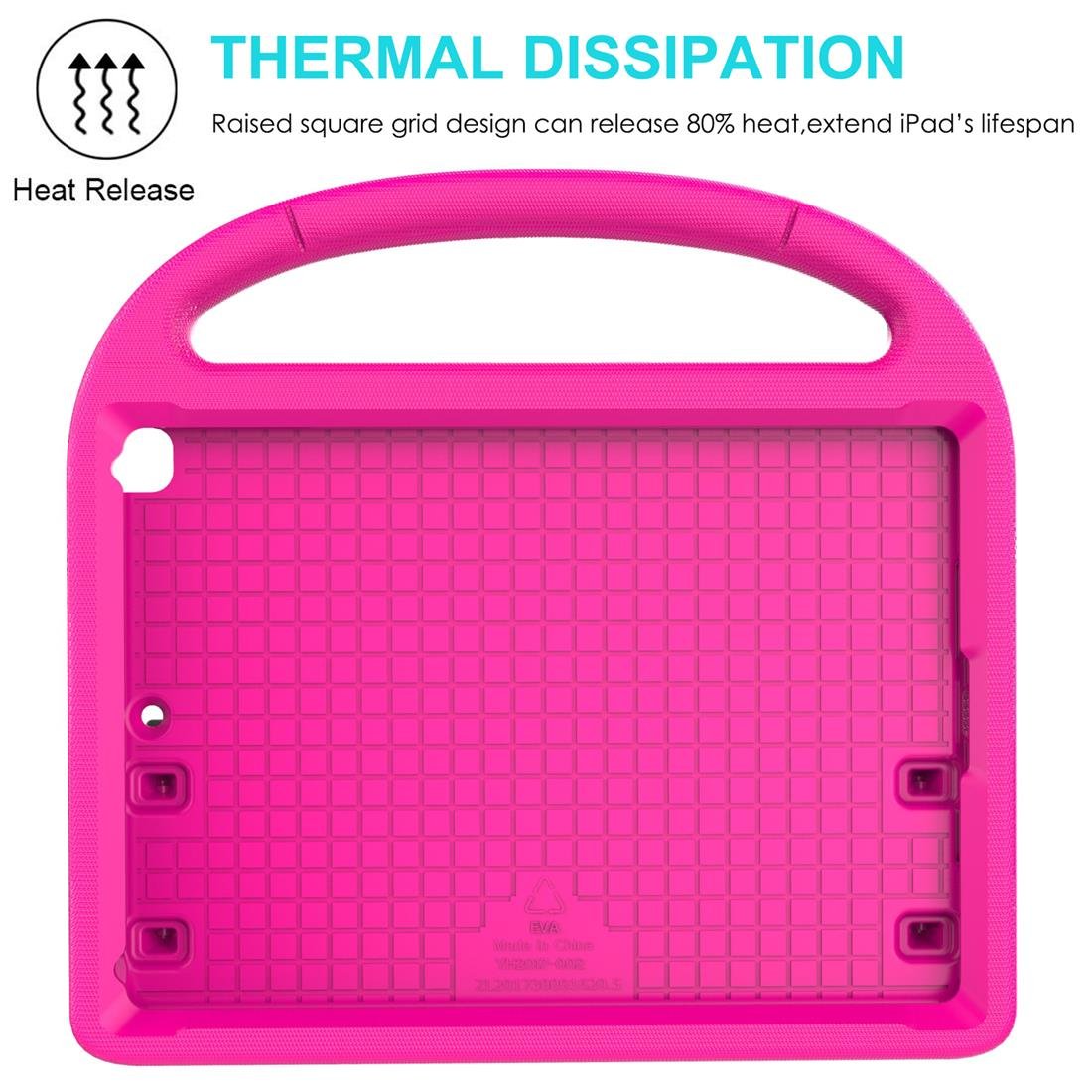 Suplik Kids Case for iPad 5th/6th Generation (9.7-inch, 2017/2018), iPad Air 2 Case with Screen Protector, Pro 9.7 Durable Shockproof Protective Cover with Handle Stand for Kids, Pink
