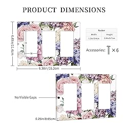 Blush Peonies Flower Vintage Floral 3 Gang Rocker
