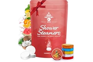 MR MIRYE Shower Steamers Aromatherapy - 6 Pack Shower Bombs Aromatherapy Birthday Gifts for Women, Organic Watermelon, Orange & Vanilla, Sea Salt & Orange, Rose, Tea Tree, Gift for Women (6 Packs)