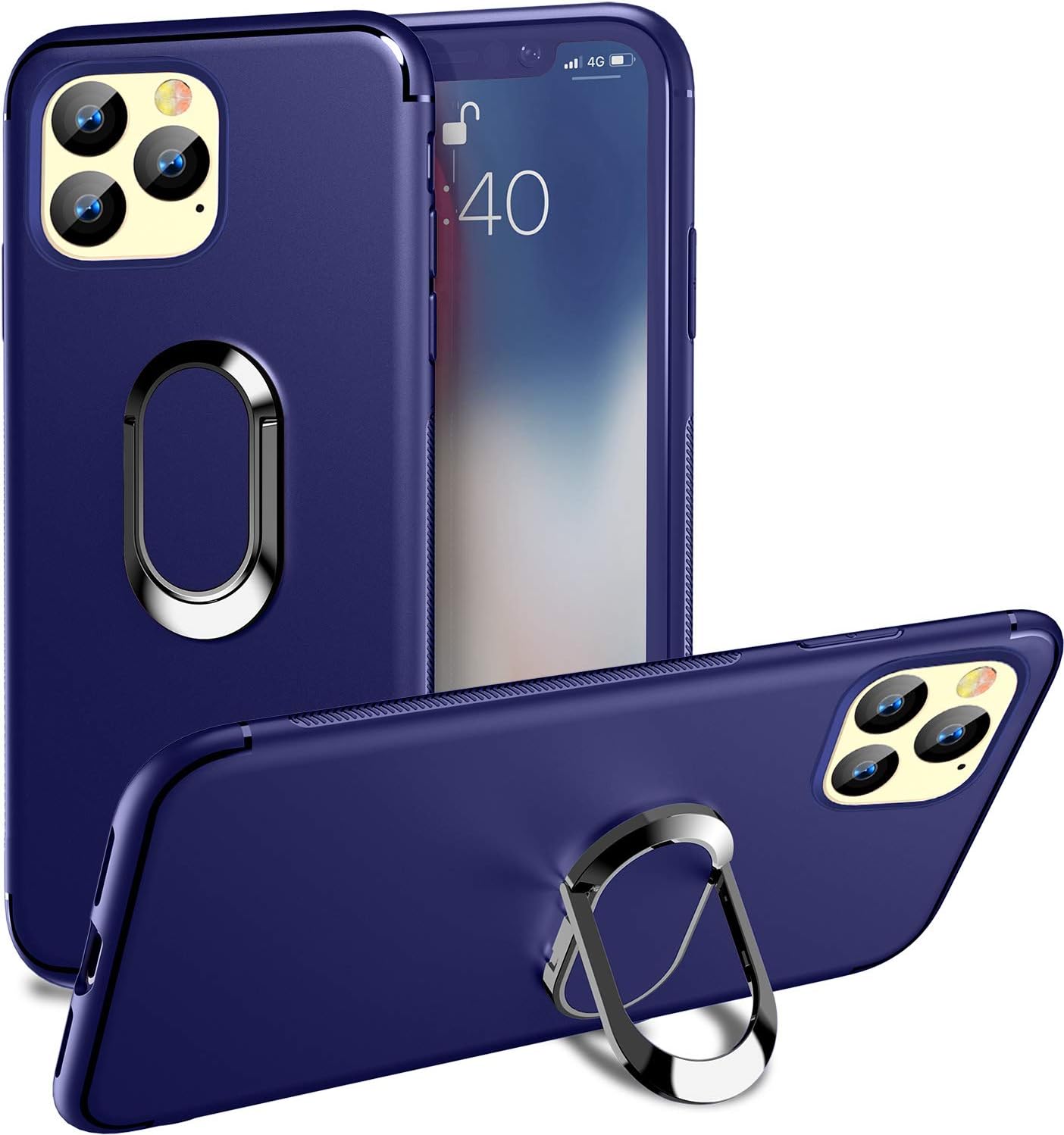 COOLMI ARMORFIT Case for iPhone 11 Pro Max, TPU Back Cases with 360 Degree Rotation Finger Ring Grip Kickstand, Magnetic Car Mount Compatible with Apple iPhone 11 Pro Max Cover,6.5 Inch (Purple)