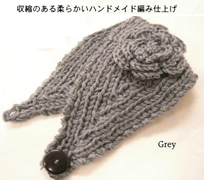 Amazon ベル Belle 手編みフラワー付きアクリルニット ヘッド