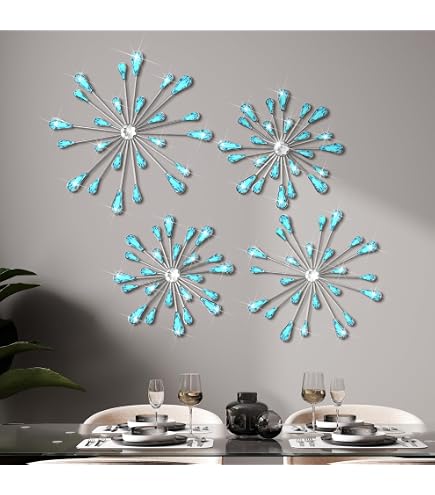 Amazon.com: Blulu 4 Pcs Metal Wall Decor Bling Crystal Wall  display picture 3