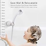 sunivaca Shower Head Holder Suction Cup 360 Rotation Adjustable Wall Mount No view 3
