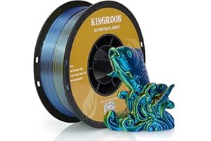 Kingroon PLA 3D Printer Filament, Triple Color Silk PLA Filament, Dimensional Accuracy +/- 0.03 mm, 1 kg Spool(2.2lbs), 1.75 mm, Red Yellow Green