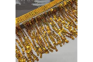 YYCRAFT 6 inch Hologram Sequin Fringe Trim for Ballroom, Latin, Jazz, Western wear Show Shirts Pageant Wear Cosplay Costumes 