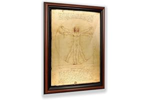CROSSROADS HOME DÉCOR The Vitruvian Man Leonardo Da Vinci, World Famous Wall Art Collection, Fine Art Drawing, Framed Medical Posters for Your Medical Office Decor, Proportions of The Human Figure Drawing, 2453W