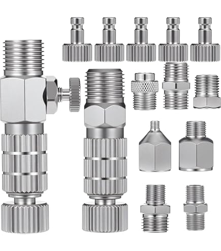 PATIKIL Air Brush Quick Connect Adapters - 2-Pack Metal Quick Release Fittings For Airbrush Hose & Spray Guns, 1/8 Inch, Blue - View #13