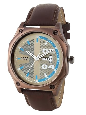Analog Brown Leather Mens Watch-067