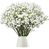 Veneloo 24Pcs Babys Breath Artificial Flowers Bulk, 11inch Fake Baby Breath Flowers White Faux Gypsophila Real Touch Flowers for Outdoors Wedding DIY Bouquet Arrangement Party Home Table Decor