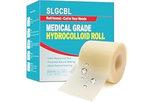 SLGCBL Medical Grade Hydrocolloid Bandages Roll, XL Hydrocolloid Pimple Patch Roll for Acne, Wound Care, Burns, Blisters, Bed Sore, Ultra Absorbent & Waterproof, First Aid Kit Essential, 2in*6ft