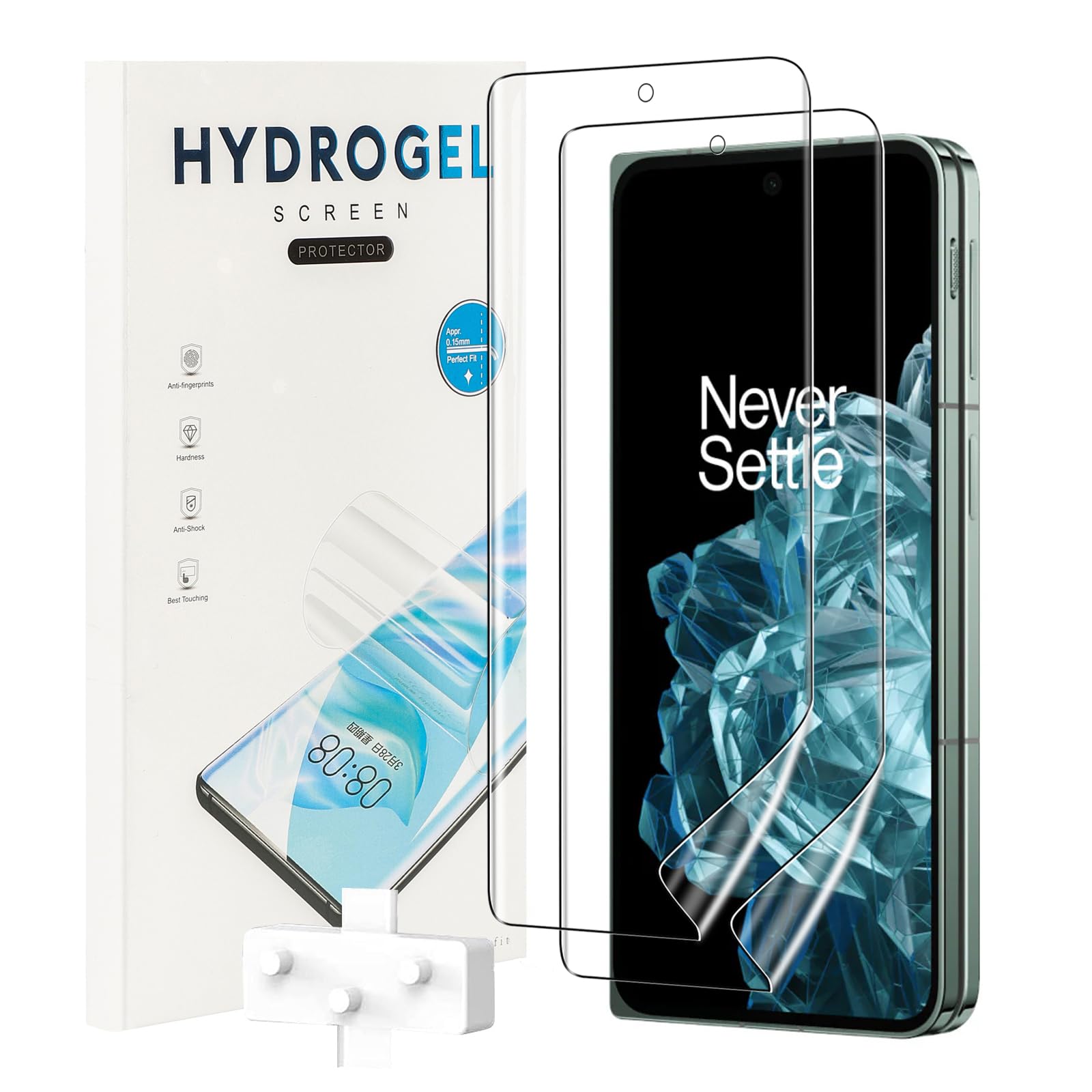 KZIOACSH Back Screen Protector for OnePlus Open, 2 Pack Flexible TPU Full Coverage 3D Curved Edge Elastic Screen Protector Film Transparent Self-Healing Cover Film Scratch Resistant Protective Film