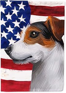 Caroline's Treasures CK6577GF Jack Russell Terrier American Flag Flag Garden Size, Small, Multicolor