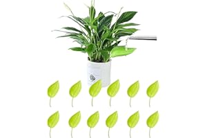 LIGHUFEIC 12PCS Plant Watering Funnel Devices,Leaf Shape Watering Funnel Leaves Plant Pot Irrigation Watering Drip Devices,Indoor and Outdoor Leaflow Plant Watering(Green)