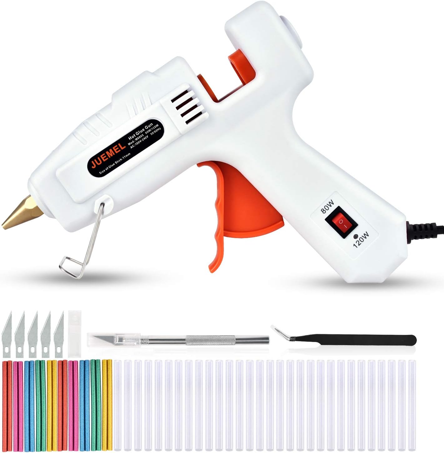 Pistola de Silicona Caliente 80W/120W, JUEMEL Perfecta para Pequeña