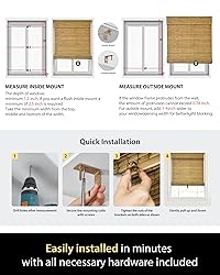 UNISHADES Cordless Bamboo Roman Shades for