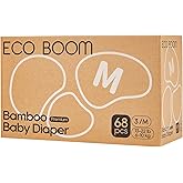 ECO BOOM Diapers, Viscose from Bamboo Diapers, Natural Soft Disposable Nappies for Infant, Size 3 Suitable for 13 to 22lb (Medium - 68 Count)