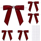 50Pcs Gift Wrap Twist Tie Bows, 2.75in Burgundy Elegant Satin Ribbon Small Bows for Gift Wrapping Treat Bags, DIY Crafts, Wedding Decorations, Baby Shower, Birthday Party, Anniversary