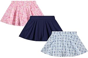 BTween 3 Pack Skorts for Girls Kids Scooter Skirts Skirt Layered Shorts