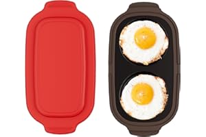 Microwave Egg Cooker, Microwave Egg Poacher | Cooker & Fryer for Breakfast Sandwiches | Maker for 2 Eggs | Dishwasher-Safe & 