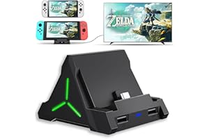 Otakulicious Switch Dock for Nintendo Switch/Switch OLED, Portable Docking Station for TV with Four Card Slots, 4K HDMI Adapter/USB-C/USB 3.0 for Nintendo Switch Charging Docking Stand