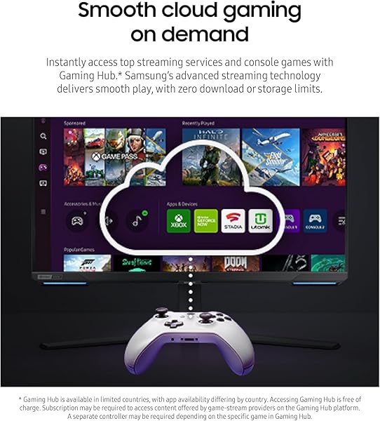 SAMSUNG ODYSSEY 28-INCH UHD(3840 X 2160) GAMING MONITOR | BUILT-IN SPEAKERS | HDR 400 144HZ 1MS | G-SYNC AND FREESYNC PREMIUM PRO COMPATIBLE | WI-FI 5 | SMART TV | INCLUDES REMOTE CONTROL