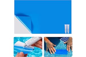 Aulock 4FT Pool Liner Repair PVC Patch Kit - Self-Adhesive Vinyl Pool Liner Patch for In-Ground above-Ground Inflatable Pools Air Mattress