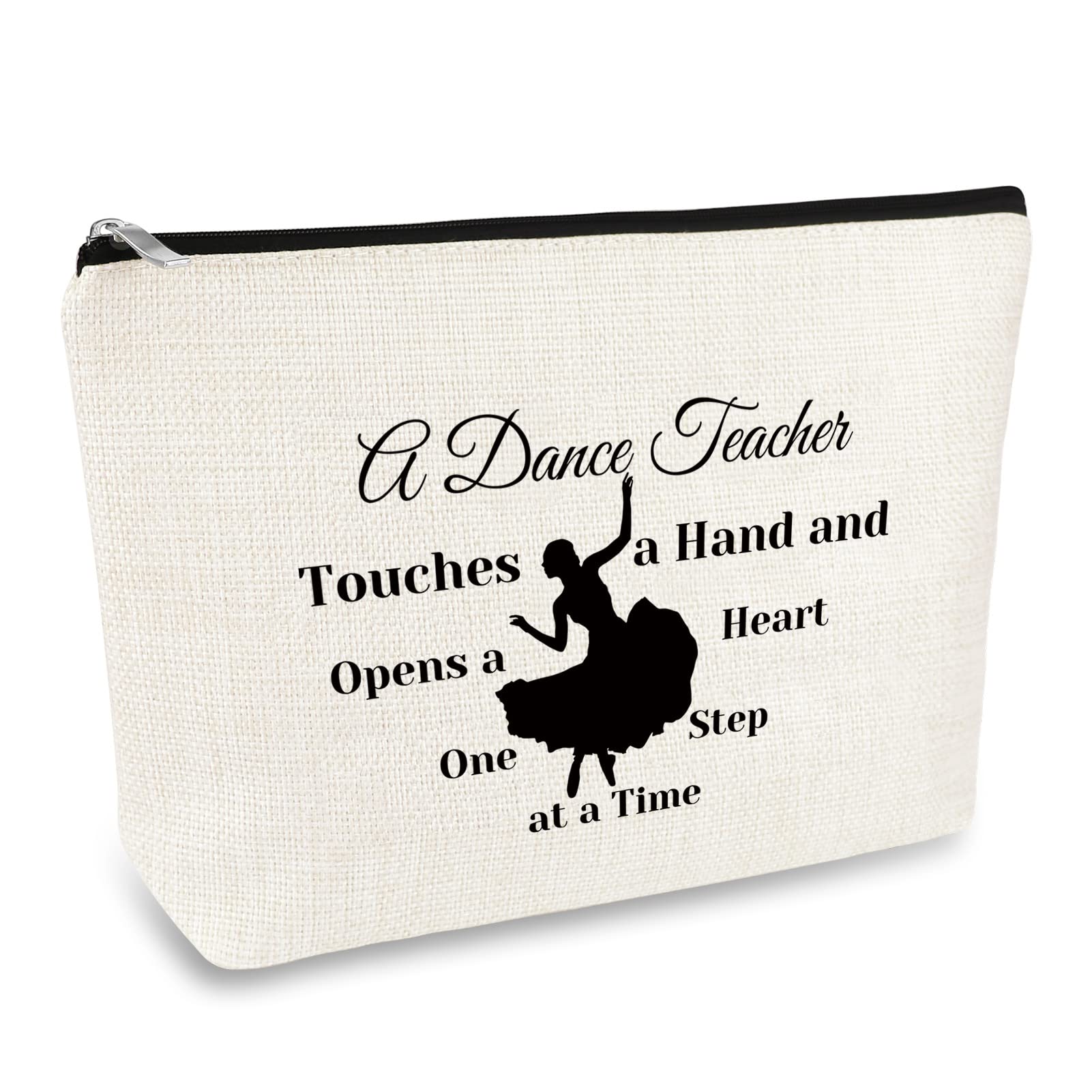 Dance Teacher Gifts Makeup Bag Dance Teacher Appreciation Gift Dancer Present Cosmetic Bag Travel Pouch Christmas Birthday Gift for Dancer Cheer Coach Dancing School Team Gifts — image 1