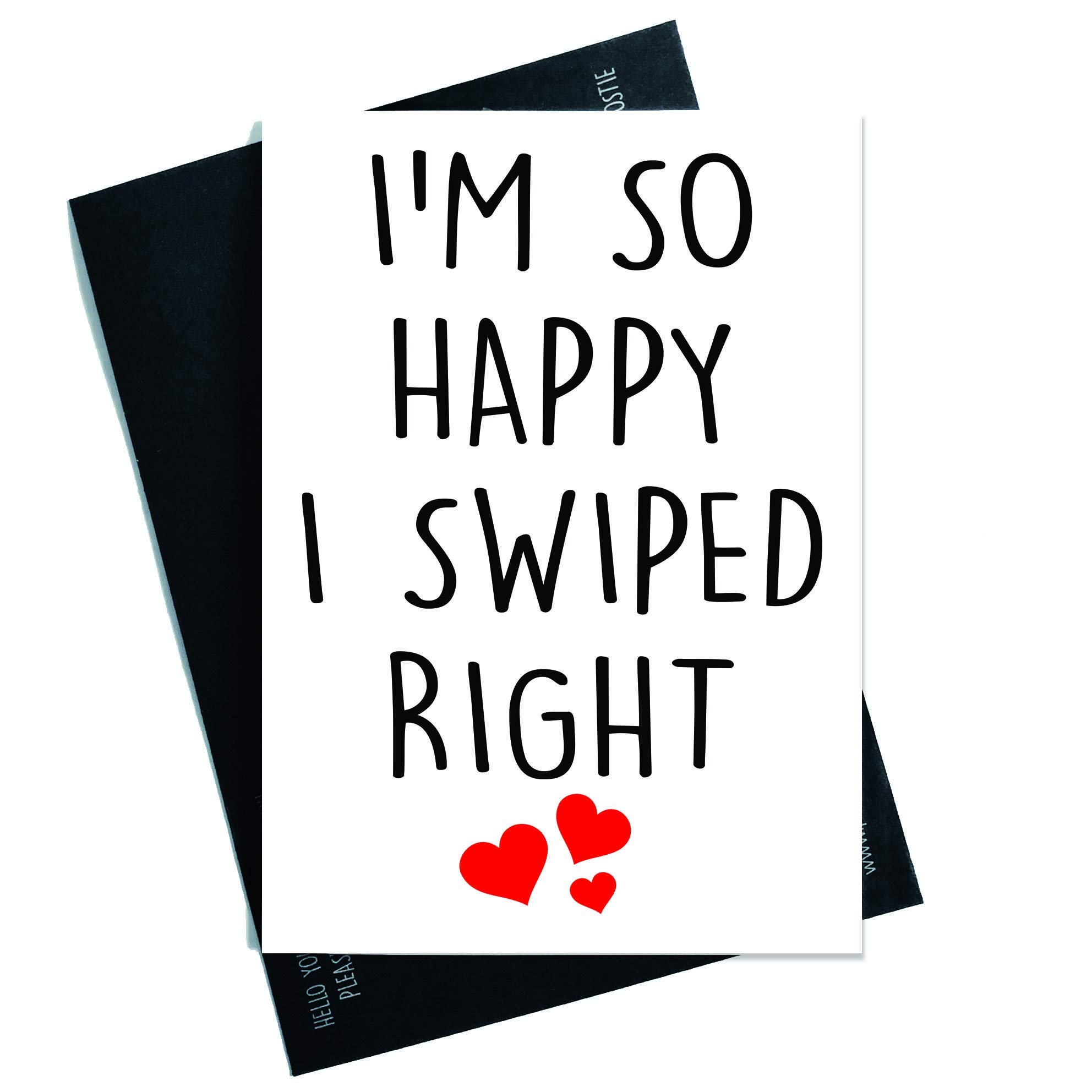 Anniversary Cards, So Happy I Swiped Right, Girlfriend Card, Boyfriend Cards Novelty Card Funny Cards Friend Card Christmas Card Tinder PC78