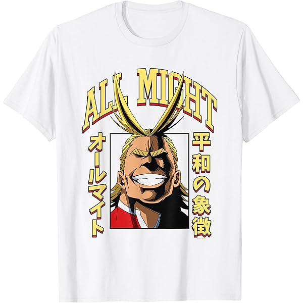 MY HERO ACADEMIA コットンTシャツ　Lサイズ ブラック Amazon.com: My Hero Academia All Might Shirt Plus Ultra My