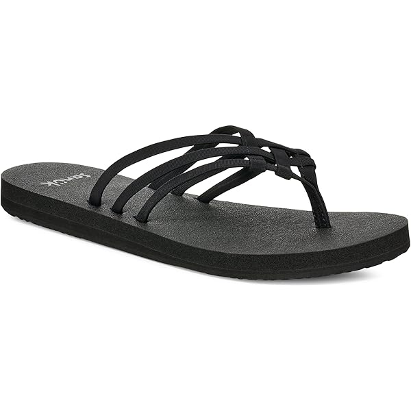 Amazon.com | Sanuk Funshine Gem - Women Sandals, Black, 5 | Flip-Flops