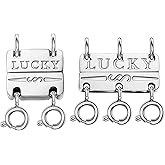 Qulltk Lucky Necklace Separator for Layering Strong Magnetic Clasps, 14K Gold and Silver Multiple Necklace Clasps for Layered Look