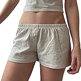 Womens Y2K Pajama Shorts Low Waist Striped Floral Lounge Boxers Pj Bottoms Comfy Sleep Shorts