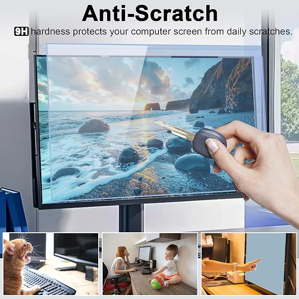 BSPROTE 23-24 INCH BLUE LIGHT FILTER FOR COMPUTER MONITOR, COMPUTER SCREEN BLUE LIGHT BLOCKER PANEL FOR 23, 23.6, 23.8, 24 INCH DIAGONAL WIDESCREEN DESKTOP PC IMAC MONITOR, HD NOT ANTI-GLARE