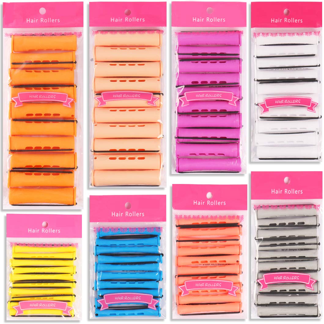 80 Pieces Hair Perm Rods Set 8 Sizes Cold Wave Rods Hair