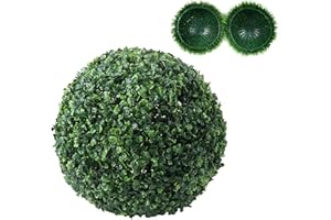 URMAGIC Artificial Plant Topiary Ball,18 Inch/48cm Dia Faux Boxwood Balls,Hanging Faux Plants Balls,Garden Spheres Decorative,Artificial Plant Ball for Indoor Outdoor,Green Plant Ball,Wedding Decor