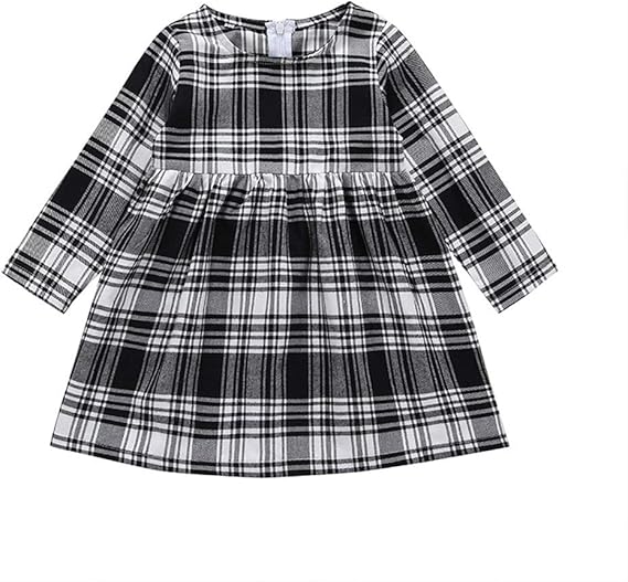 Amazon Yumiki ベビー服 ワンピース ドレス 長袖 チェック柄 子供服 おしゃれ 女の子 幼児 6か月ー4歳 卒業式 韓国風 キッズ スカート アンサンブル 通販