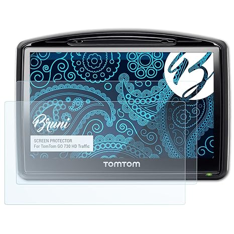 Bruni Schutzfolie für Tomtom GO 730 HD Traffic Folie, glasklare Displayschutzfolie (2X)
