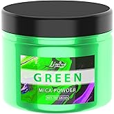 Mica Powder Pure - 3.5oz Pearl Epoxy Resin Color Pigment - Cosmetic Grade Coloring Pigment - Natural Soap Dye for Soap Making Supplies Kit for Adult Hobby, Bath Bomb Colorant, Paint, Nail Art (Green)