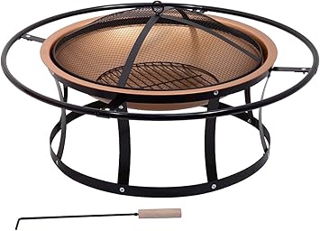 Feuerschale für den Garten, 60cm Durchmesser rund mit Deckel, Rost und