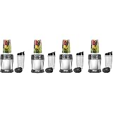 Ninja BL480D Nutri Ninja with 1000 Watt Auto-IQ Base for Juices, Shakes \u0026  Smoothies Personal Blender 18 and 24 oz. Black/Silver (Fоur Расk)- Buy  Online in Qatar at qatar.desertcart.com. ProductId : 168613037.