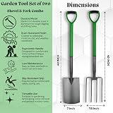 Srendi 2 Pieces Carbon Steel Garden Tool Set Fork and Spade Heavy Duty view 2