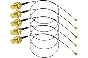 TUOLNK SMA to IPX Coaxial Cable SMA Female Jack Bulkhead to UFL MHF4 RF Pigtail WiFi Antenna Extension Cable 0.81mm IPX Pigtail Coax 12inch(30cm) 5 pcs
