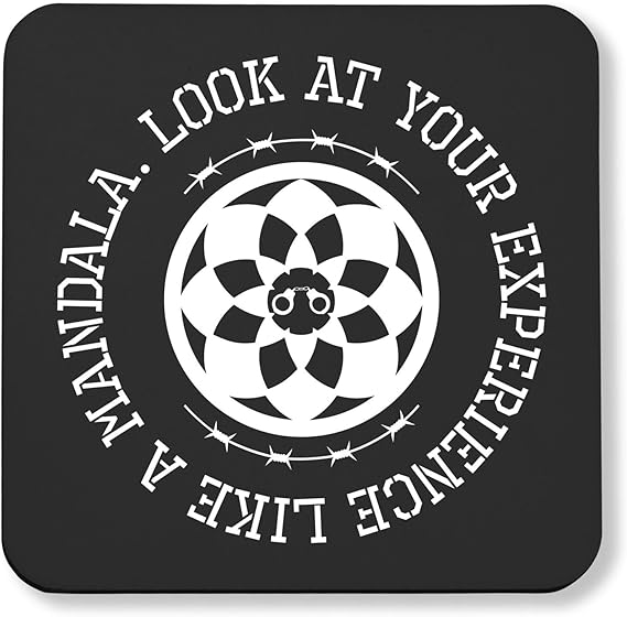 Hippowarehouse Look At Your Experience Like A Mandala Yoga Jones Quote pack of 2 coasters gloss ...