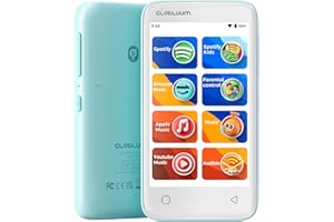 GLOBLUUM MP3 Player for Kids, Parental Controls, 16GB, Supports Spotify and Audible, Bluetooth and WiFi(Blue)